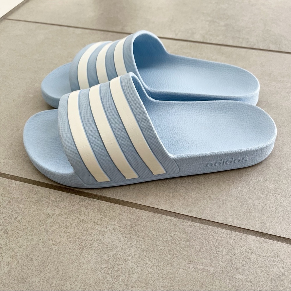 Adidas Adilette Aqua Powder Blue Slides Size 7 - Picture 5 of 9
